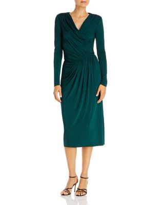 green long sleeve cocktail dress