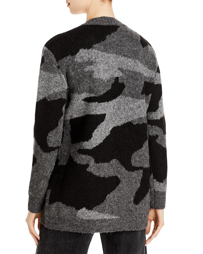 Aqua Camo Open Front Cardigan Jumper 100 Exclusive In Grey Camo