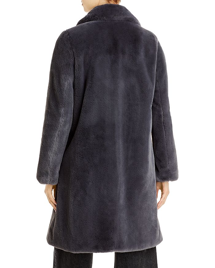 Shop Aqua Faux-fur Coat With Wide Lapels- 100% Exclusive In Graphite