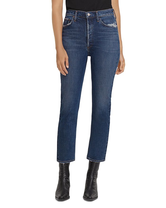 AGOLDE Riley High Rise Straight Leg Jeans in Pastime | Bloomingdale's