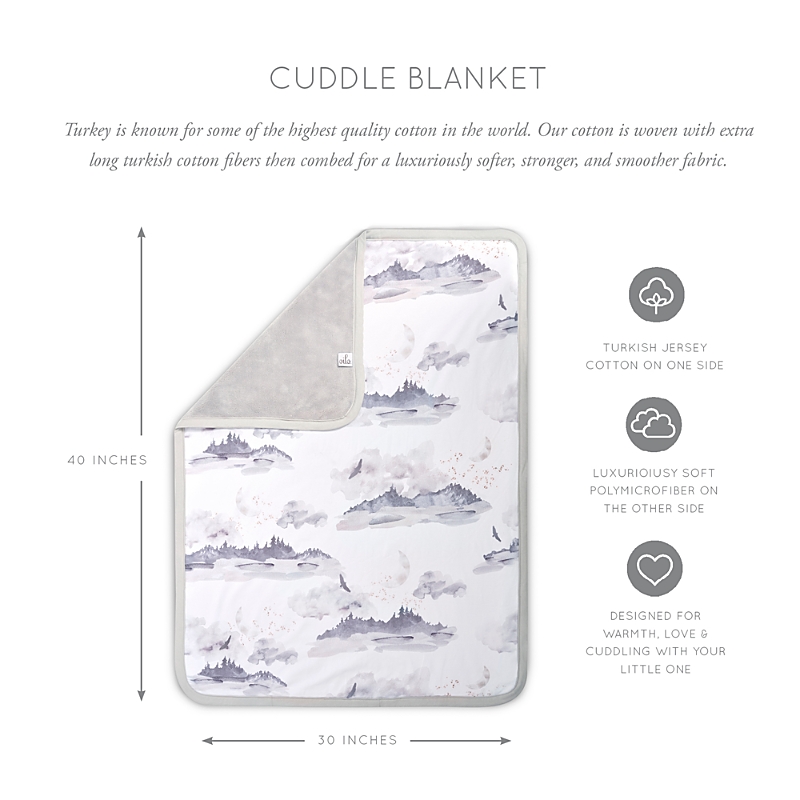 Oilo Misty Mountain Jersey Cuddle Blanket In Stone