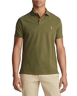 Shop Polo Ralph Lauren Custom Slim Fit Mesh Polo Shirt In Defender Green