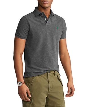 Shop Polo Ralph Lauren Custom Slim Fit Mesh Polo Shirt In Barclay Heather Gray
