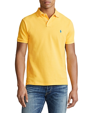 Shop Polo Ralph Lauren Custom Slim Fit Mesh Polo Shirt In Yellow Fin