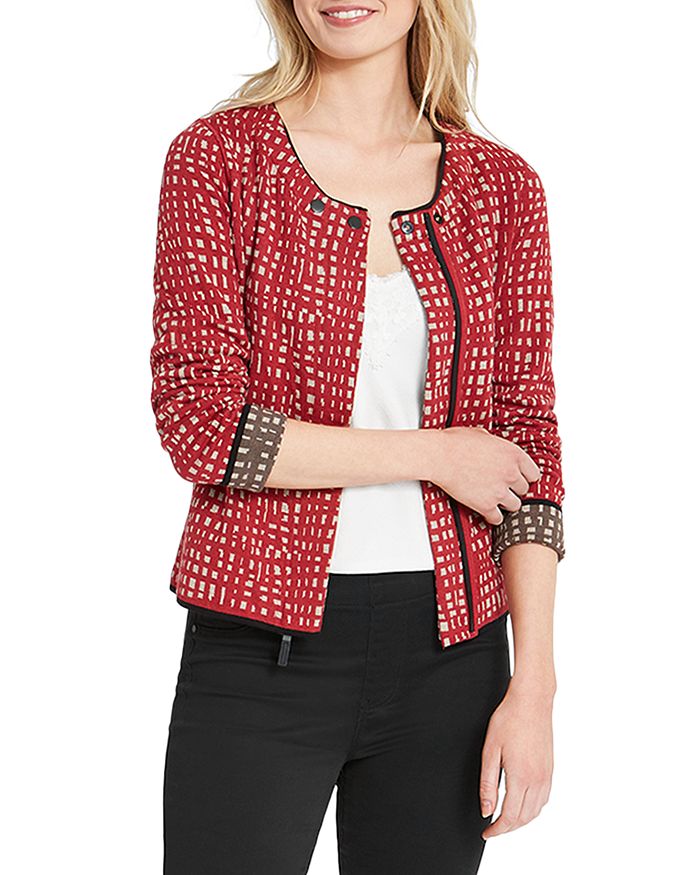 Nic And Zoe Nic + Zoe Check Mate Reversible Jacket In Red Multi