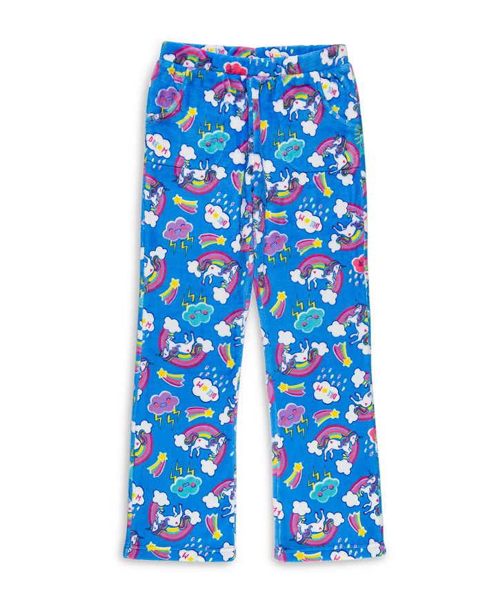 Candy Pink Girls' Rainbow Unicorn Fleece Pajama Pants - Big Kid