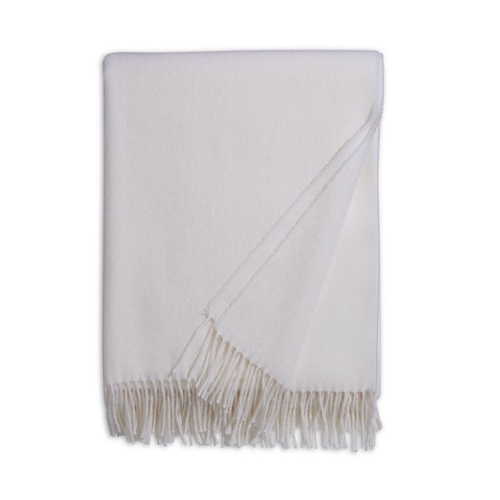 Amicale 100% Cashmere Throw In Ivory