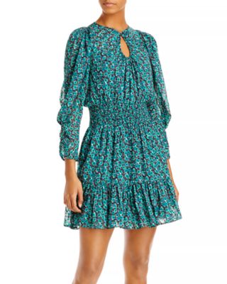 Rebecca Taylor Roses Printed Keyhole Dress | Bloomingdale's