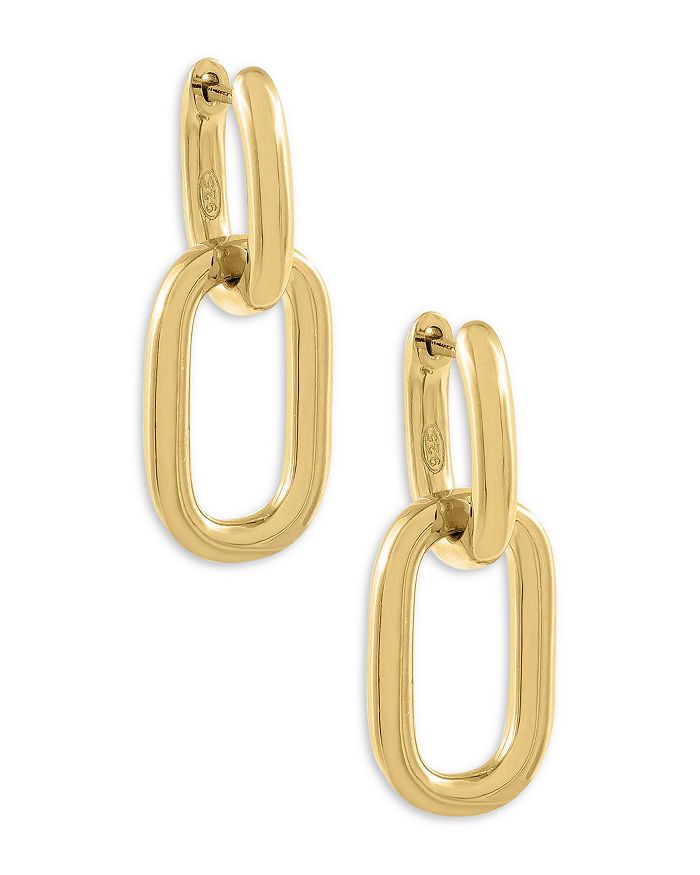 Adinas Jewels Adina's Jewels Oval Link Drop Earrings In Gold