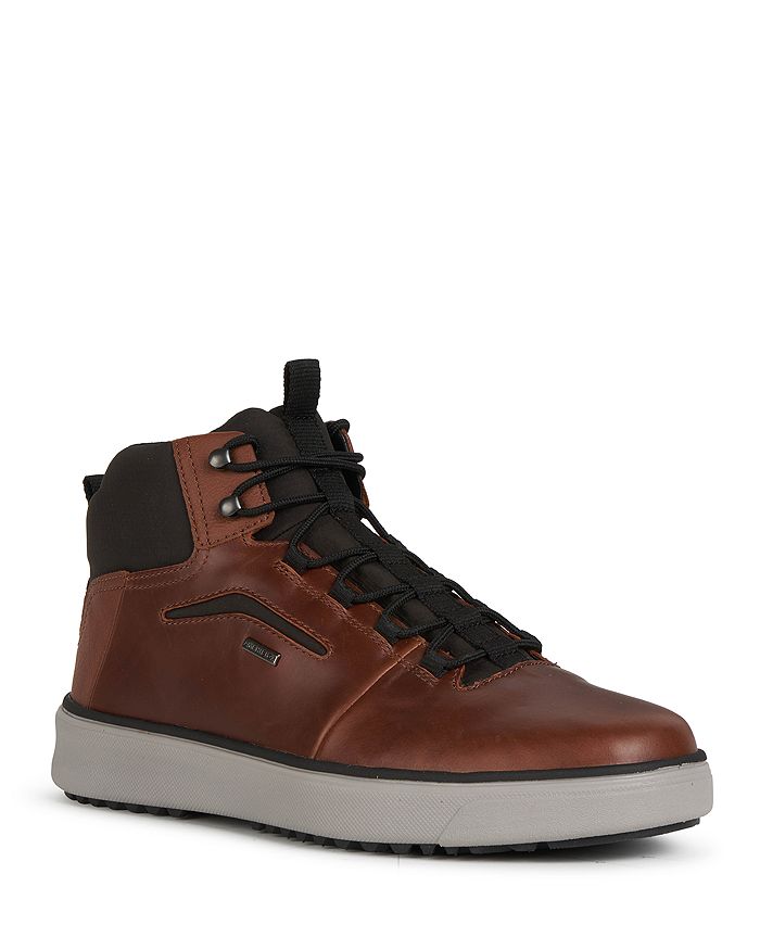 Geox Men's Cervinobabxa Leather And Suede Boots In Brown
