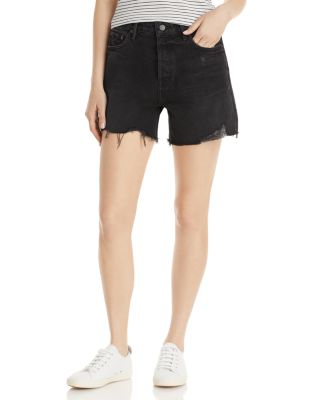 womens black cut off shorts