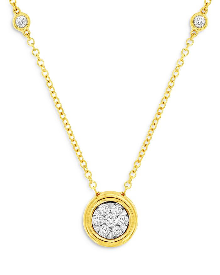 Bloomingdale's Diamond Station Pendant Necklace In 14k Yellow Gold, 0.25 Ct. T.w. - 100% Exclusive