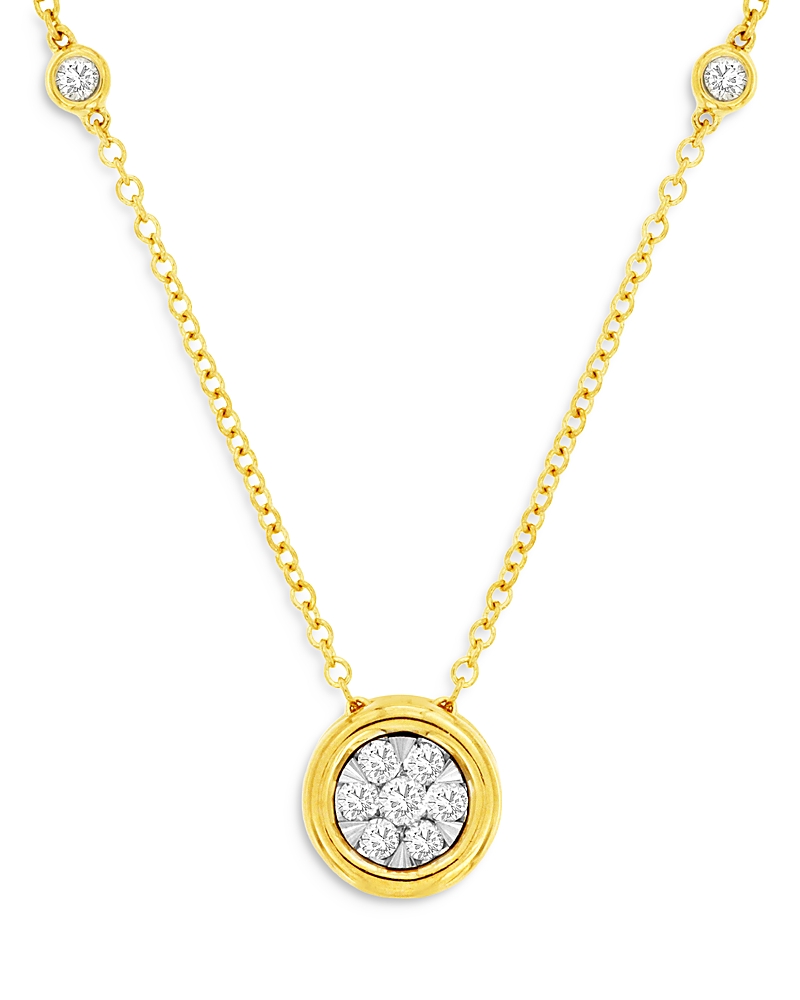 Bloomingdale's Diamond Station Pendant Necklace In 14k Yellow Gold, 0.25 Ct. T. W. - Exclusive In Gold