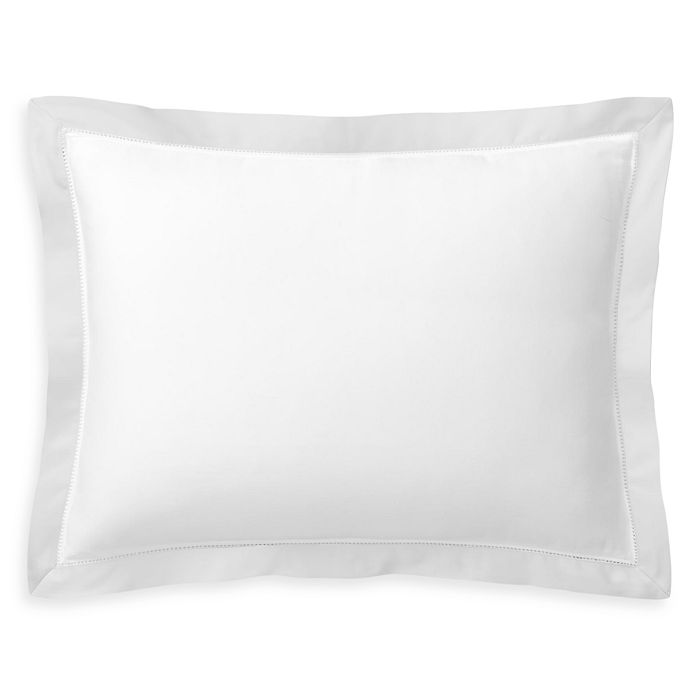 Ralph Lauren Organic Sateen Border Decorative Pillow, 16w X 12l In Studio White