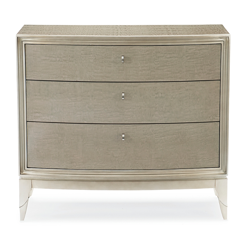 Caracole Rise And Shine Nightstand In Moonlit Sand/soft Silver Leaf Finish