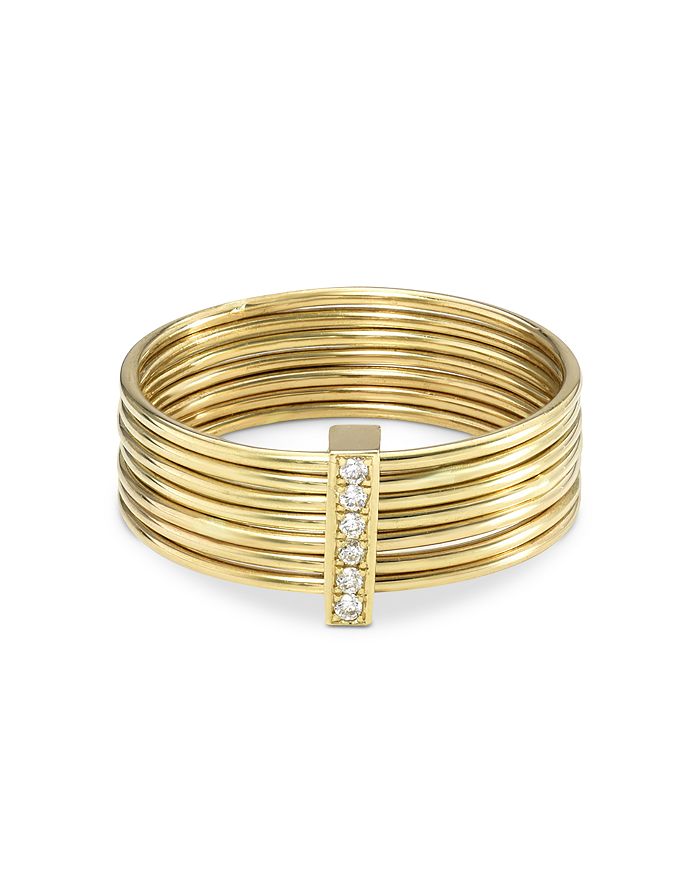 Zoe Lev 14K Yellow Gold Seven Band Align Ring | Bloomingdale's