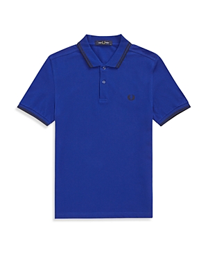 Fred Perry Twin Tipped Slim Fit Polo In Cobalt/ Navy