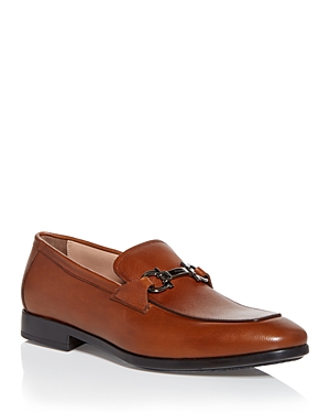 Ferragamo Men's Ree Double Gancini Bit Leather Loafers - Wide