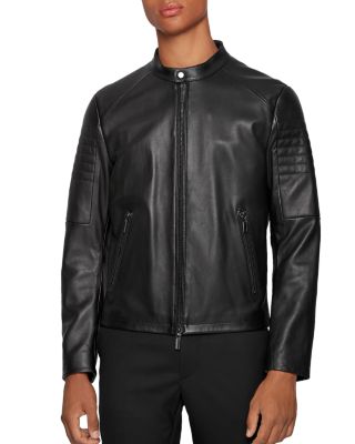 Hugo Boss Leather Jacket Mens 