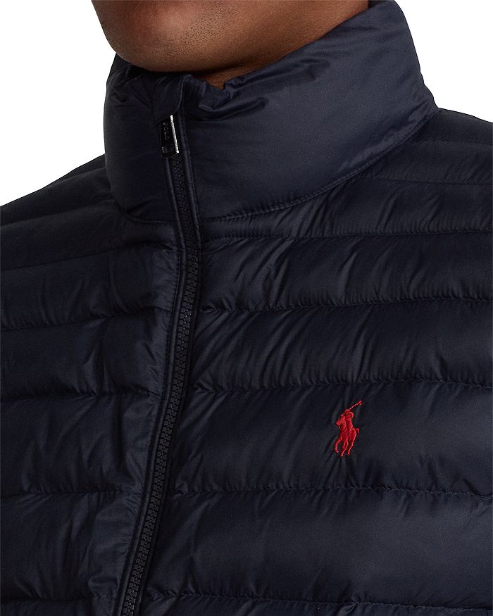 Shop Polo Ralph Lauren Nylon Packable Quilted Vest In Collection Navy