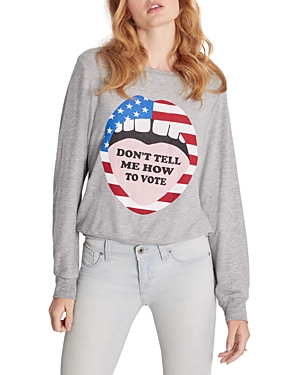 Wildfox Vote Graphic Sweatshirt In Heather Gray