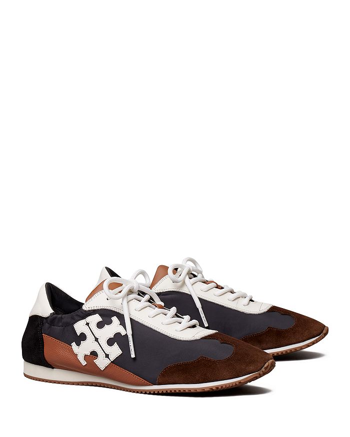 Tory Burch Logo-patch Soft Low-top Trainers In Perfect Black