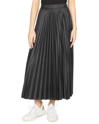 hudson pleated leather skirt