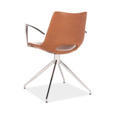Dawn Midcentury Modern Leather Swivel Office Arm Chair