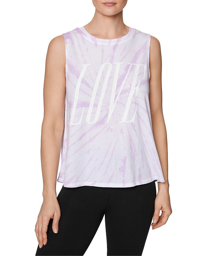 Betsey Johnson Tie-dyed Love Tank Top In Wisteria