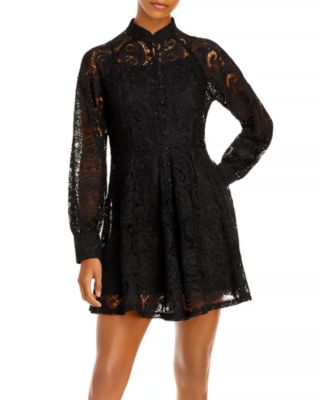aqua black lace dress