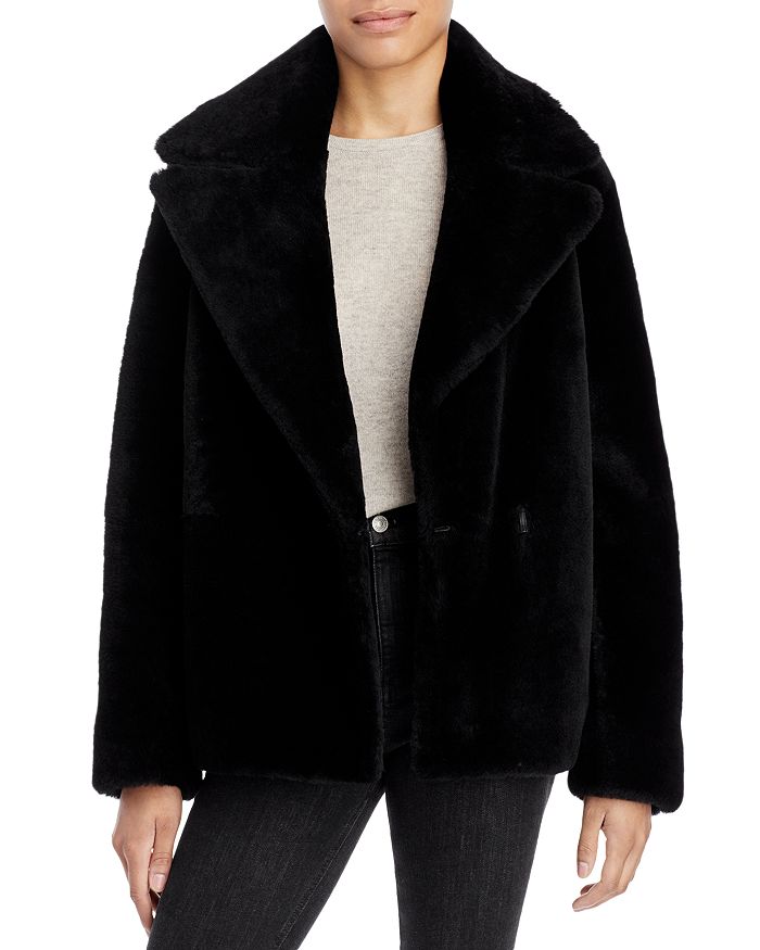 Theory Clairene Reversible Shearling Moto Jacket | Bloomingdale's