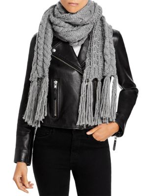 AQUA - Chunky Cable Knit Scarf - Exclusive