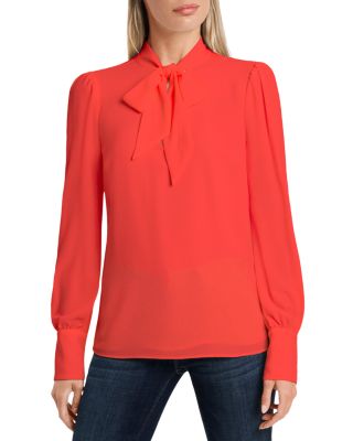 vince camuto tie neck blouse