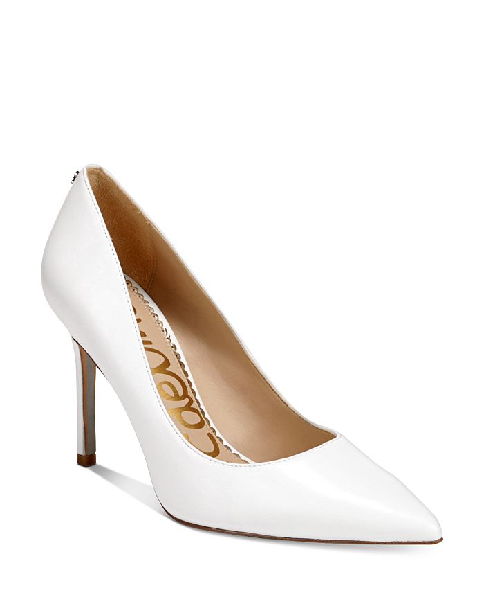 Shop Sam Edelman Women's Hazel Pointed Toe High-heel Pumps In Bright White