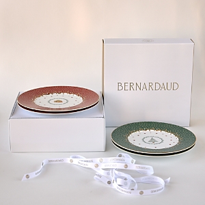 Bernardaud Noel Salad Plates, Set Of 4 In Green/red