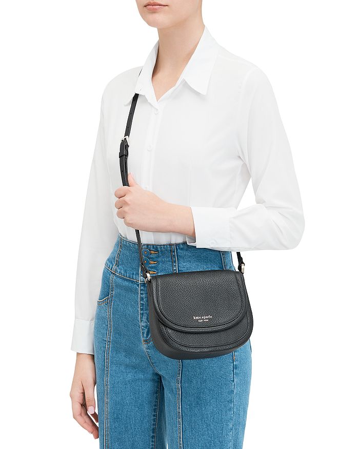 Kate Spade Small Roulette Leather Crossbody Bag In Black ModeSens