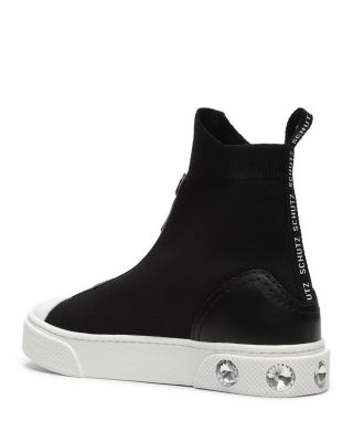 black leather high tops women