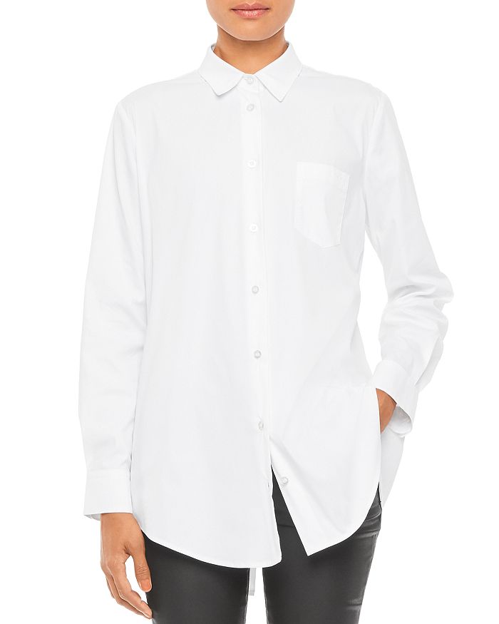 Armani Collezioni Emporio Armani Pleated Back Shirt In Solid White