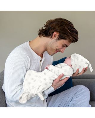 Unisex 2 Pc. Star Print Snuggle Knit Gown & Hat Set - Baby