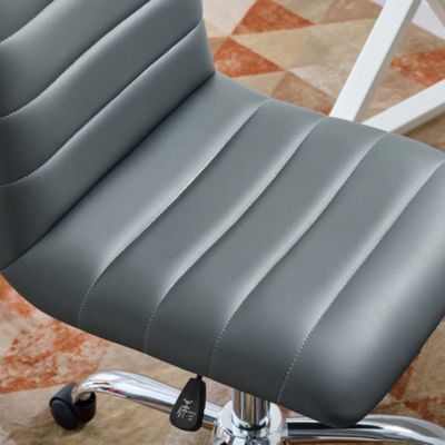  Ripple Armless Mid Back Vinyl Office Chair