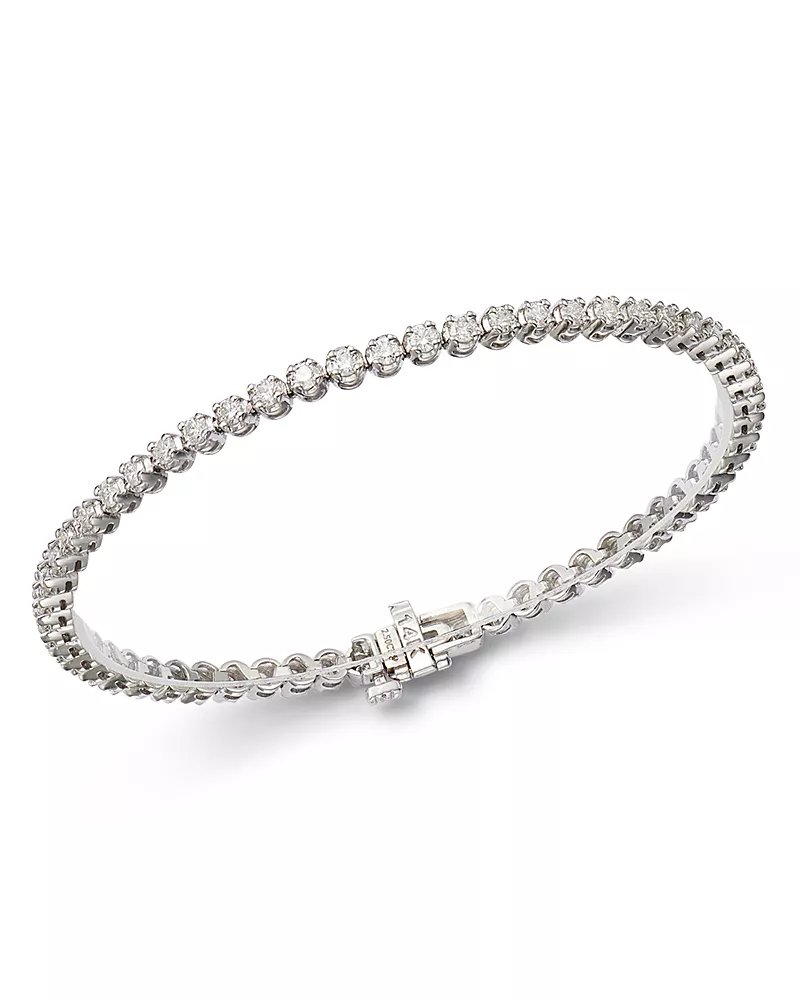 Certified Diamond Tennis Bracelet in 14K White Gold, 2.50 tcw