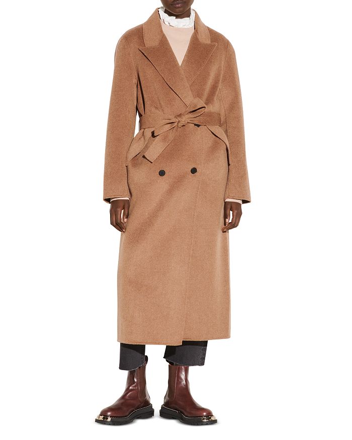 Sandro Dalma Double Faced Wool Blend Double Breasted Coat | Bloomingdale's