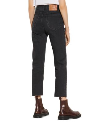 Sandro Jayn High-Rise Straight Ankle Jeans in Black Bloomingdale's