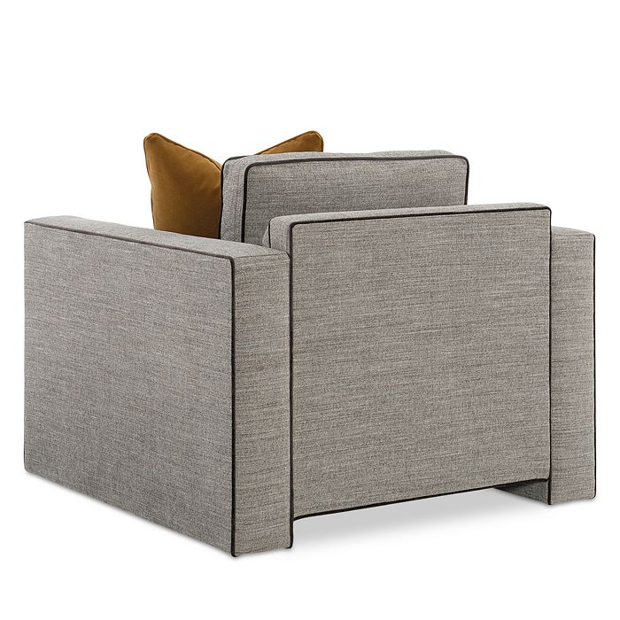 Shop Caracole Welt Played Club Chair In Khaki Tweed