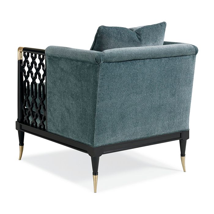 Shop Caracole Lattice Entertain You Accent Chair In Peacock Blue