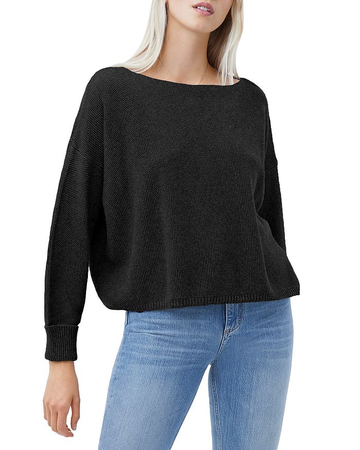 FRENCH CONNECTION MOSS STITCH MOZART HONEYCOMB KNIT SWEATER,78PUC