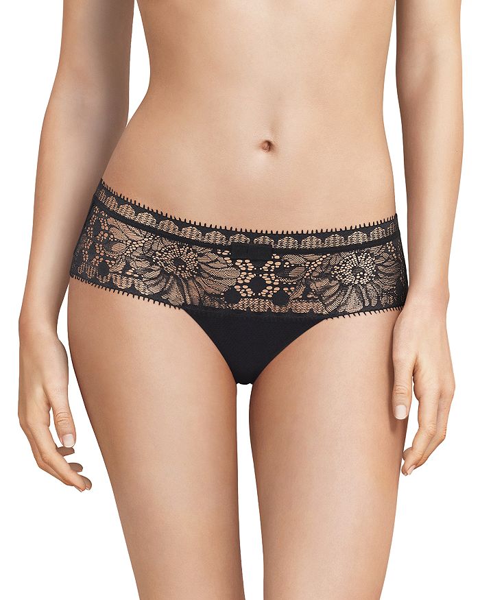 Chantelle Day To Night Lace-embroidered Mid-rise Stretch-woven Briefs In Black