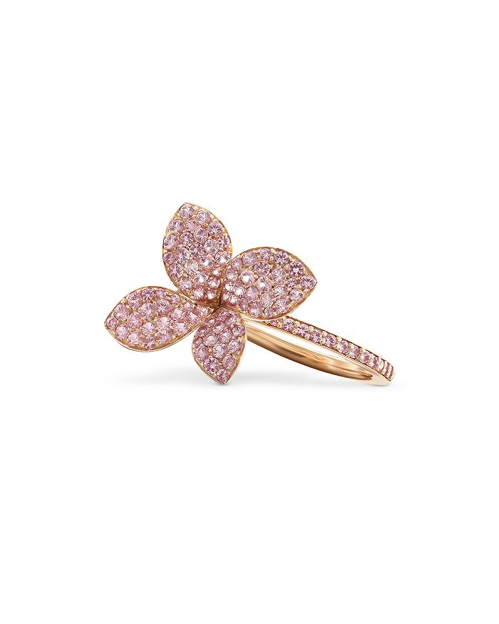 Pink Gold Pink Sapphire Flower Ring