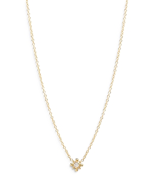 Zoe Chicco 14K Yellow Gold Diamond Starburst Pendant Necklace, 14-16