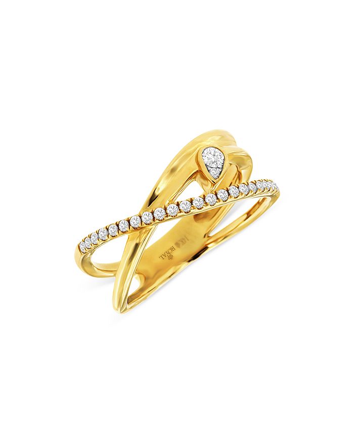 Bloomingdale's Diamond Crossover Ring in 14K Yellow Gold, 0.20 ct. t.w ...